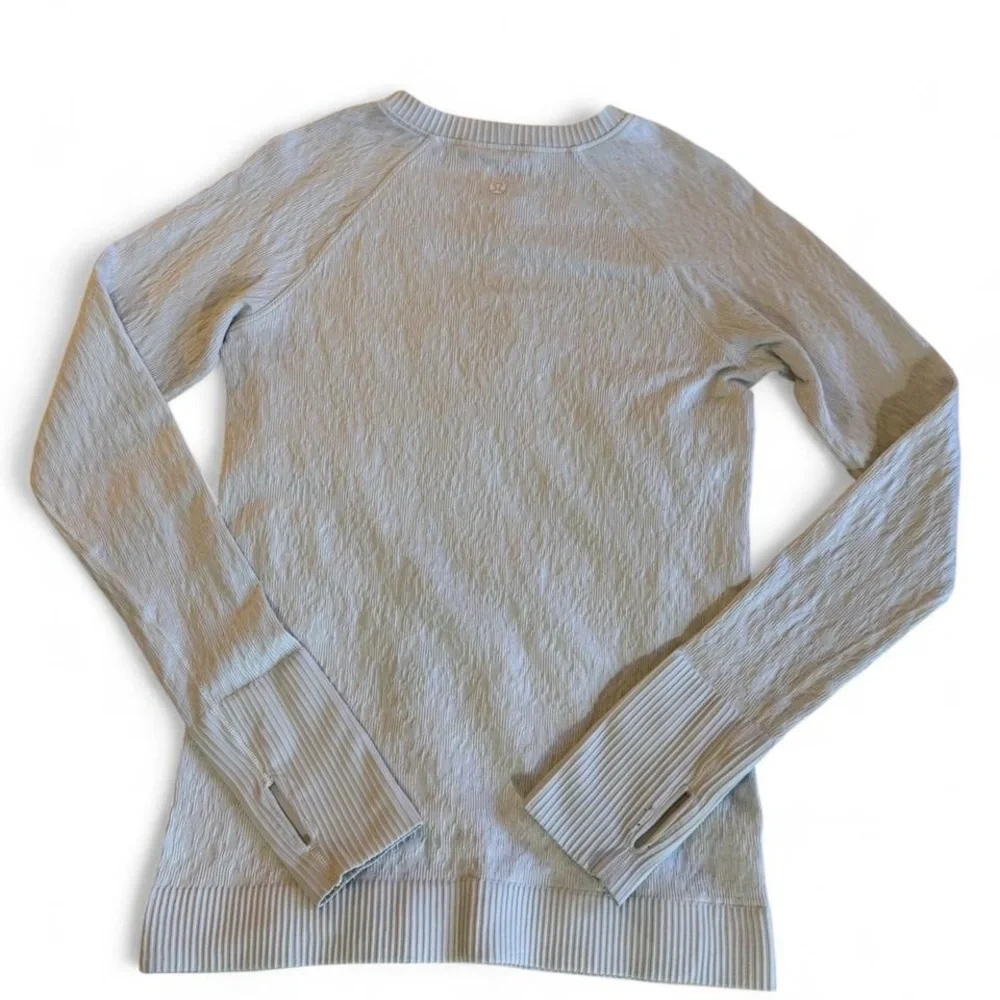 Lululemon Rest Less Pullover White Thumbhole Long Sleeve Top